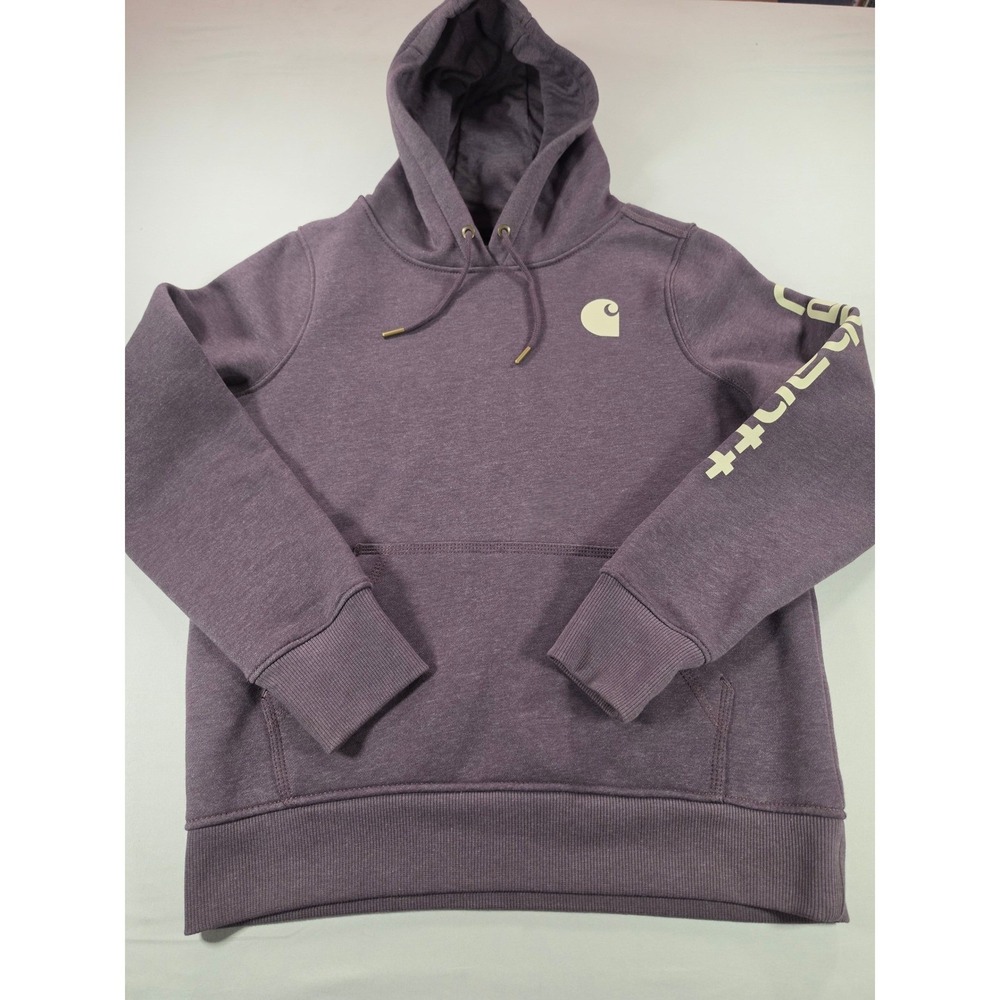 Carhartt Relaxed Fit Graphic Sleeve Hoodie Purple Blackberry Small S 4-6